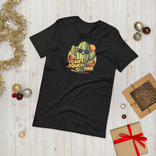 Funny Cartoon Cactus Graphic Tee - Cant Touch This Shirt - Image 127