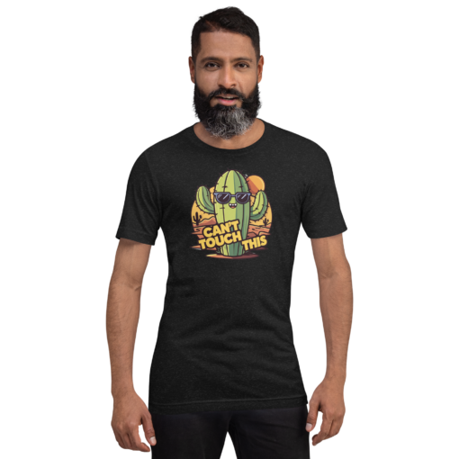 Funny Cartoon Cactus Graphic Tee - Cant Touch This Shirt - Image 134