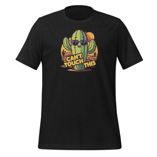 Funny Cartoon Cactus Graphic Tee - Cant Touch This Shirt - Image 126