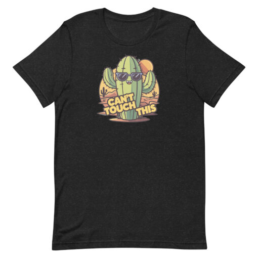 Funny Cartoon Cactus Graphic Tee - Cant Touch This Shirt - Image 141