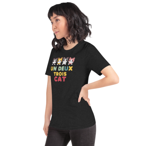 Adorable Kawaii Cats Graphic Tee - "Un Deux Trois Cat" Cute French Cat T-Shirt - Fun Cat Lover's Shirt - Image 28