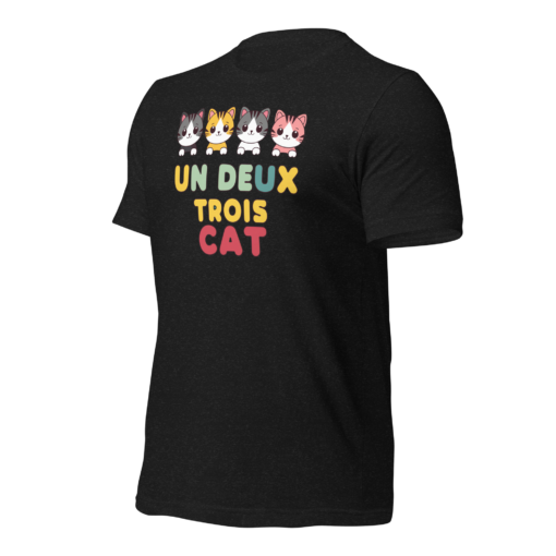 Adorable Kawaii Cats Graphic Tee - "Un Deux Trois Cat" Cute French Cat T-Shirt - Fun Cat Lover's Shirt - Image 25