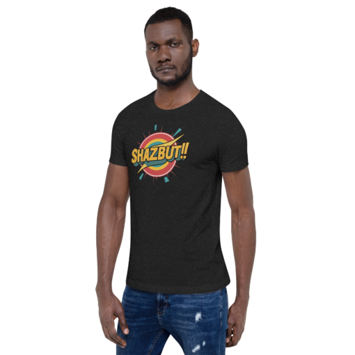 Shazbut Graphic Tee - Retro Text Design Shirt for Vintage Vibes