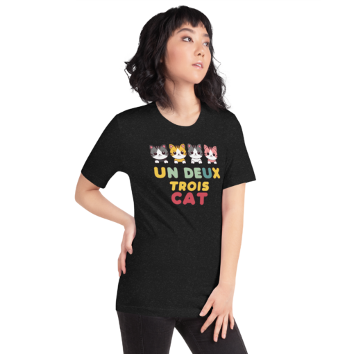 Adorable Kawaii Cats Graphic Tee - "Un Deux Trois Cat" Cute French Cat T-Shirt - Fun Cat Lover's Shirt - Image 34