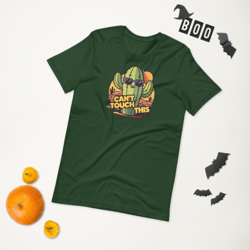 Funny Cartoon Cactus Graphic Tee - Cant Touch This Shirt - Image 114