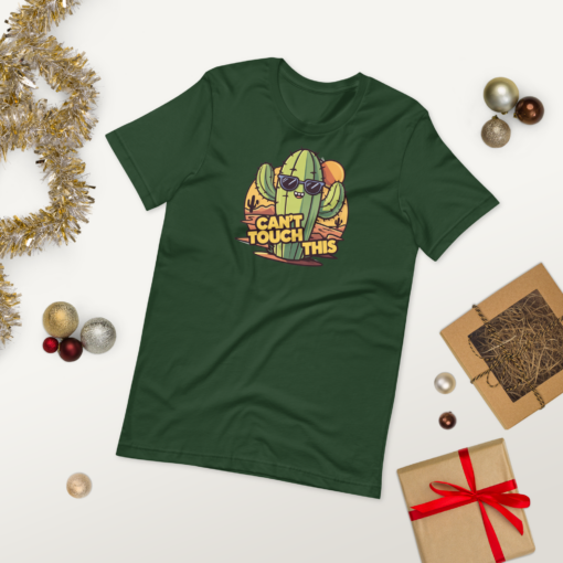 Funny Cartoon Cactus Graphic Tee - Cant Touch This Shirt - Image 112