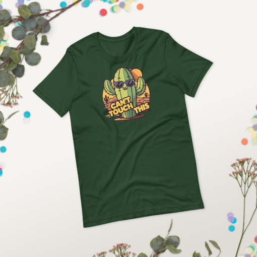 Funny Cartoon Cactus Graphic Tee - Cant Touch This Shirt - Image 113