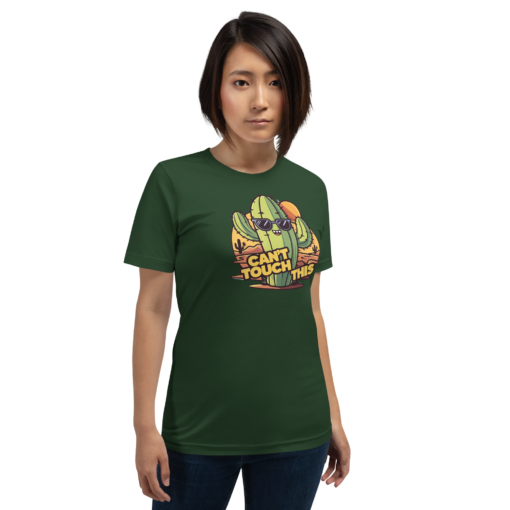 Funny Cartoon Cactus Graphic Tee - Cant Touch This Shirt - Image 121