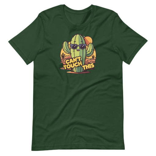Funny Cartoon Cactus Graphic Tee - Cant Touch This Shirt - Image 117