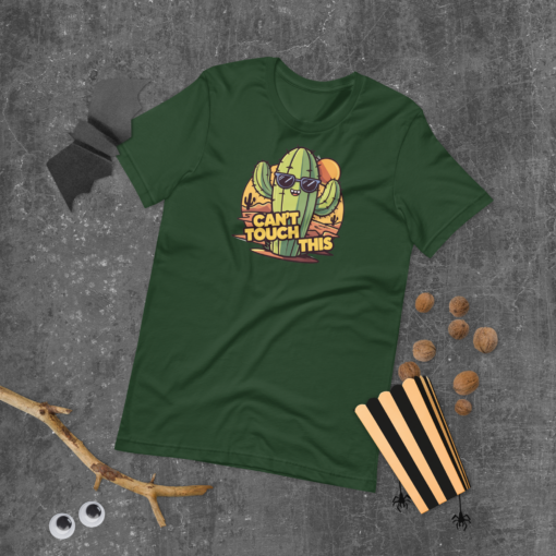 Funny Cartoon Cactus Graphic Tee - Cant Touch This Shirt - Image 115