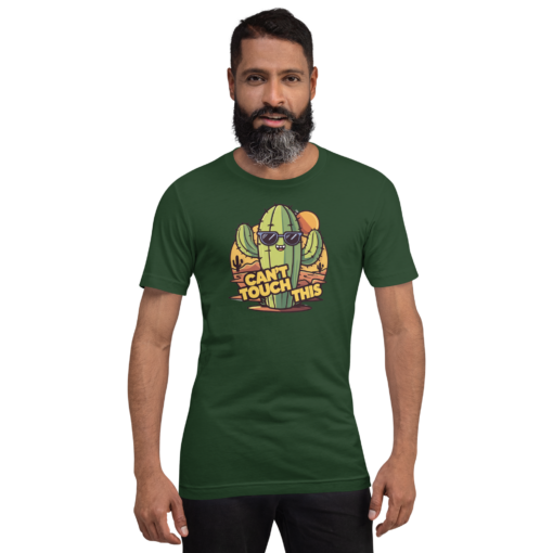 Funny Cartoon Cactus Graphic Tee - Cant Touch This Shirt - Image 116