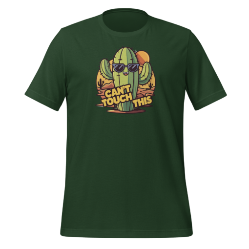 Funny Cartoon Cactus Graphic Tee - Cant Touch This Shirt - Image 104