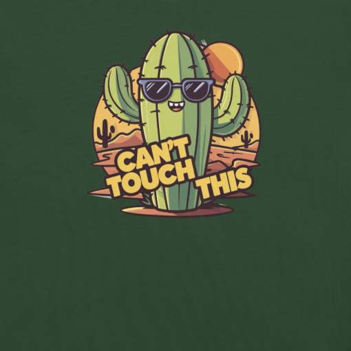 Funny Cartoon Cactus Graphic Tee - Cant Touch This Shirt - Image 98