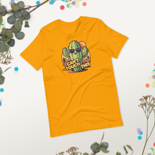 Funny Cartoon Cactus Graphic Tee - Cant Touch This Shirt - Image 15