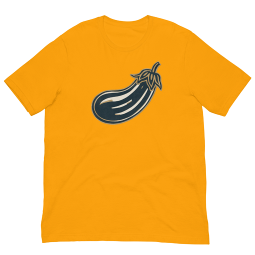 Fun Illustrated Eggplant Graphic Tee - Cute and Quirky Veggie T-Shirt - Perfect for Food Lovers
