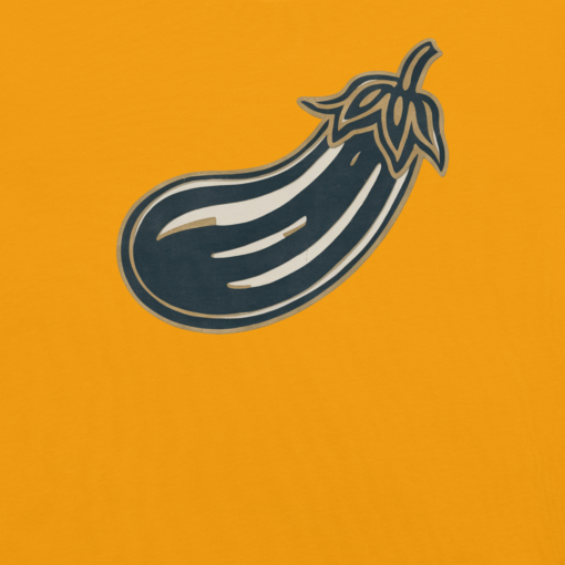 Fun Illustrated Eggplant Graphic Tee - Cute and Quirky Veggie T-Shirt - Perfect for Food Lovers - Image 2