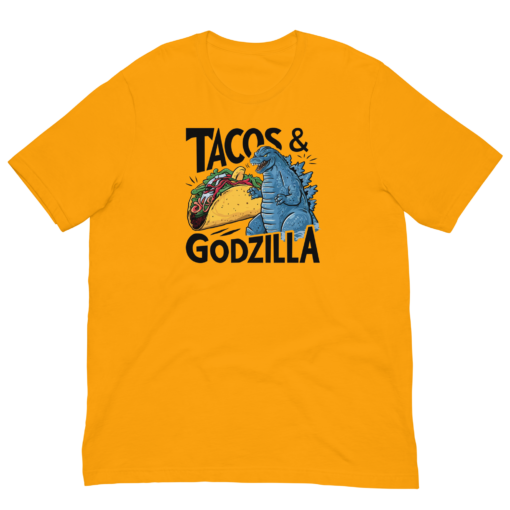 Funny Taco and Godzilla Graphic Tee - Tacos and Godzilla Shirt - Image 45