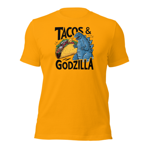 Funny Taco and Godzilla Graphic Tee - Tacos and Godzilla Shirt - Image 43