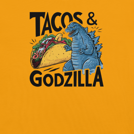 Funny Taco and Godzilla Graphic Tee - Tacos and Godzilla Shirt - Image 30