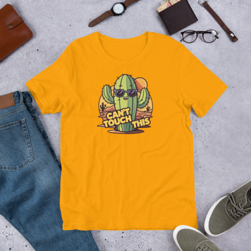 Funny Cartoon Cactus Graphic Tee - Cant Touch This Shirt - Image 22