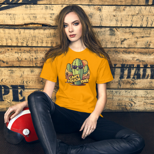 Funny Cartoon Cactus Graphic Tee - Cant Touch This Shirt - Image 9