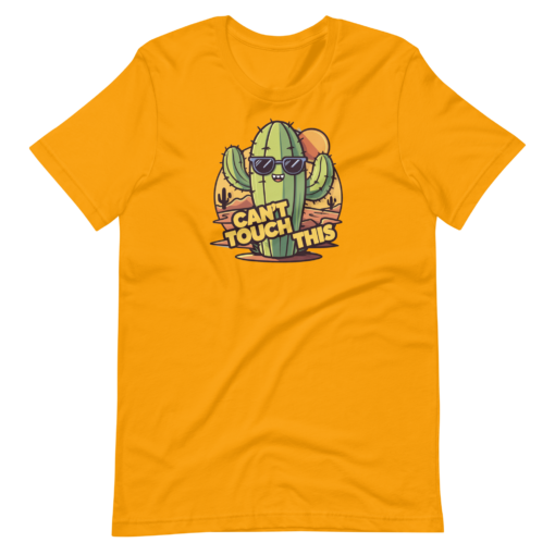 Funny Cartoon Cactus Graphic Tee - Cant Touch This Shirt - Image 17