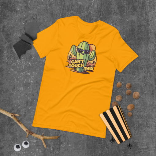 Funny Cartoon Cactus Graphic Tee - Cant Touch This Shirt - Image 11