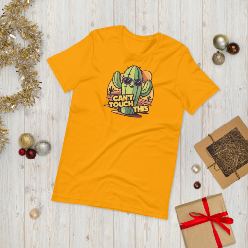 Funny Cartoon Cactus Graphic Tee - Cant Touch This Shirt - Image 7
