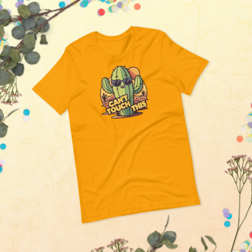 Funny Cartoon Cactus Graphic Tee - Cant Touch This Shirt - Image 6