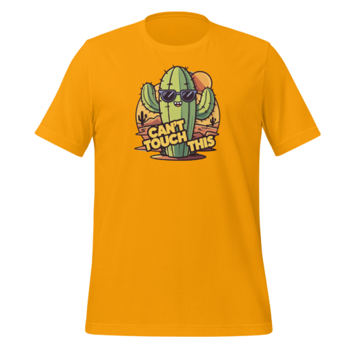 Funny Cartoon Cactus Graphic Tee - Cant Touch This Shirt - Image 4