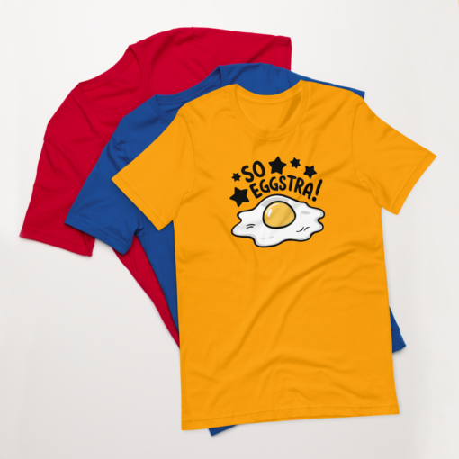 So Eggstra!" Egg Print Unisex Graphic Tee - Fun Eggcellent Shirt for Everyone - Image 18