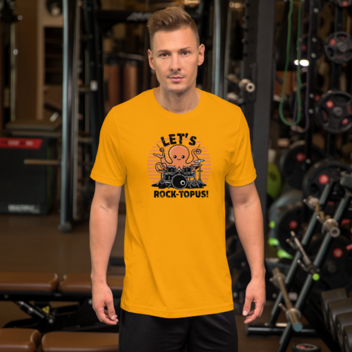 Let's Rocktopus Kawaii Octopus Drummer Graphic Tee - Musical Ocean Shirt - Image 23