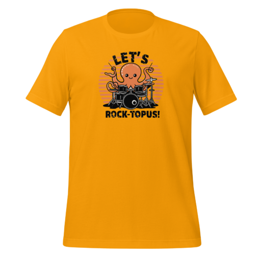 Let's Rocktopus Kawaii Octopus Drummer Graphic Tee - Musical Ocean Shirt - Image 27