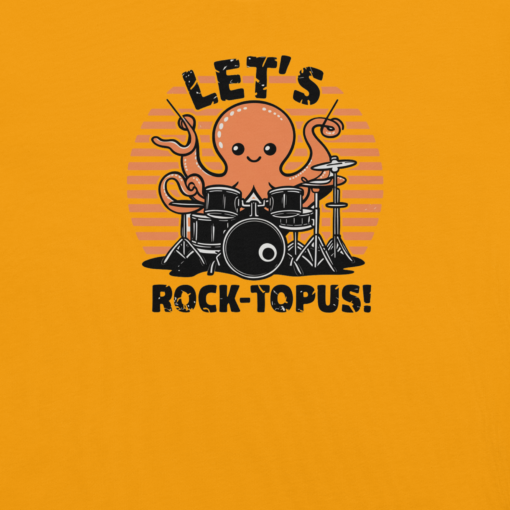 Let's Rocktopus Kawaii Octopus Drummer Graphic Tee - Musical Ocean Shirt - Image 16