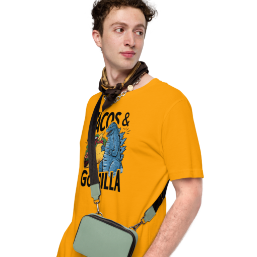 Funny Taco and Godzilla Graphic Tee - Tacos and Godzilla Shirt - Image 48