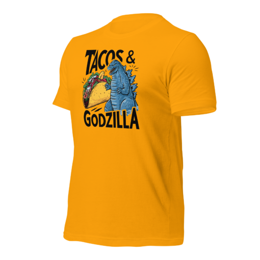 Funny Taco and Godzilla Graphic Tee - Tacos and Godzilla Shirt - Image 41