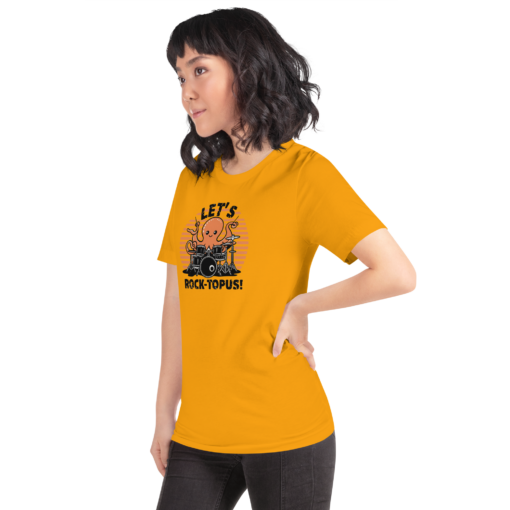Let's Rocktopus Kawaii Octopus Drummer Graphic Tee - Musical Ocean Shirt - Image 35
