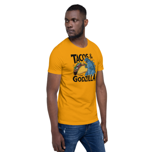 Funny Taco and Godzilla Graphic Tee - Tacos and Godzilla Shirt - Image 55