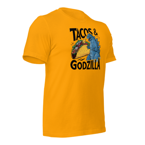 Funny Taco and Godzilla Graphic Tee - Tacos and Godzilla Shirt - Image 42