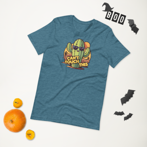 Funny Cartoon Cactus Graphic Tee - Cant Touch This Shirt - Image 52