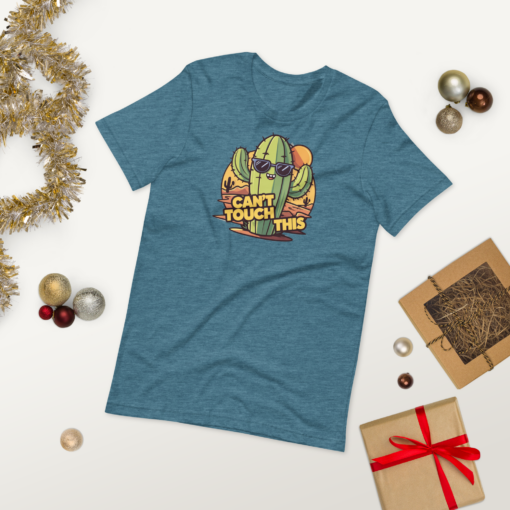 Funny Cartoon Cactus Graphic Tee - Cant Touch This Shirt - Image 55