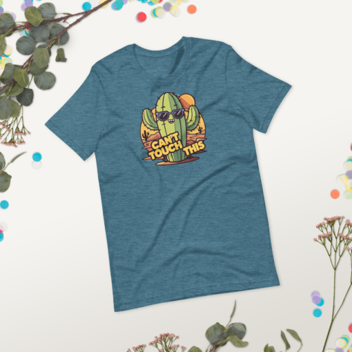 Funny Cartoon Cactus Graphic Tee - Cant Touch This Shirt - Image 53