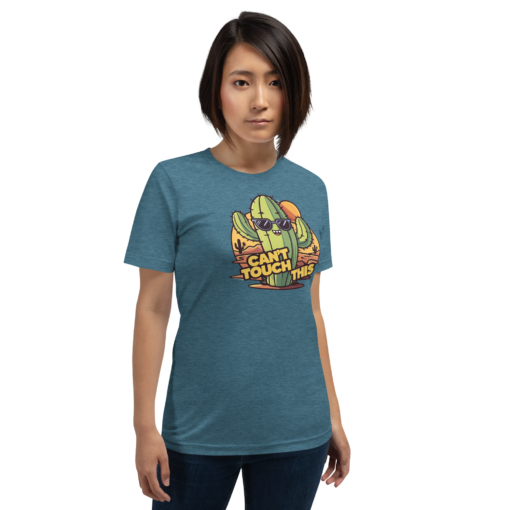 Funny Cartoon Cactus Graphic Tee - Cant Touch This Shirt - Image 60