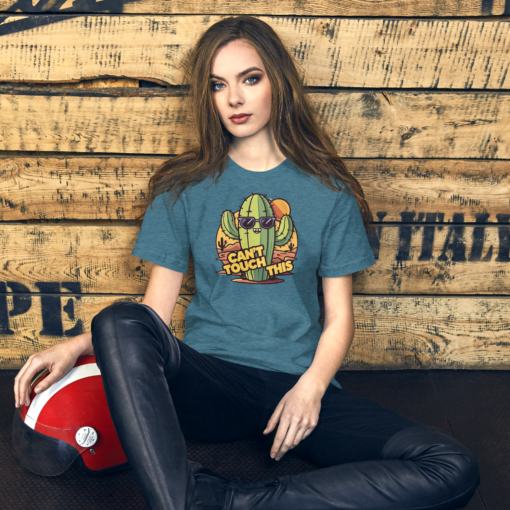 Funny Cartoon Cactus Graphic Tee - Cant Touch This Shirt - Image 50