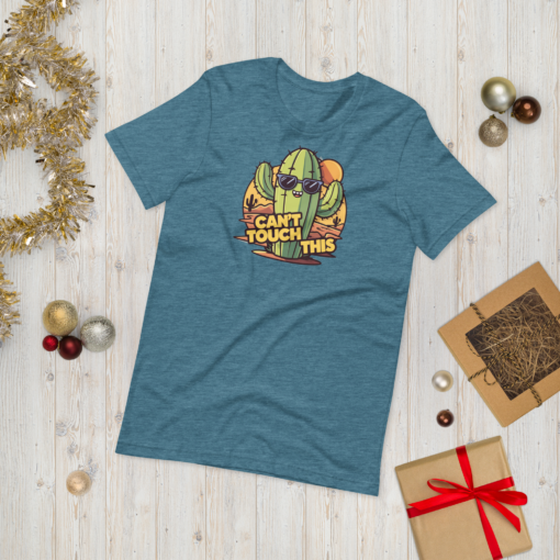 Funny Cartoon Cactus Graphic Tee - Cant Touch This Shirt - Image 51