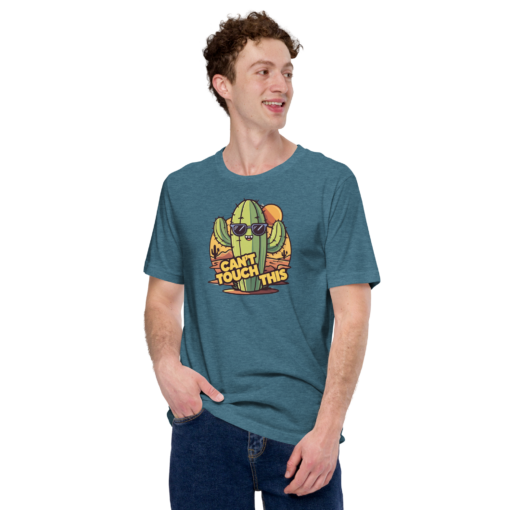 Funny Cartoon Cactus Graphic Tee - Cant Touch This Shirt - Image 48