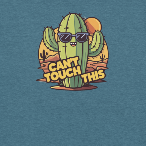 Funny Cartoon Cactus Graphic Tee - Cant Touch This Shirt - Image 36