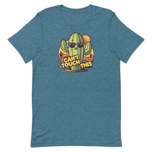 Funny Cartoon Cactus Graphic Tee - Cant Touch This Shirt - Image 145