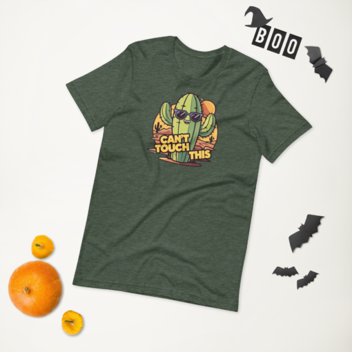 Funny Cartoon Cactus Graphic Tee - Cant Touch This Shirt - Image 94