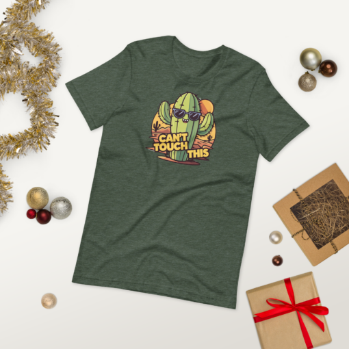 Funny Cartoon Cactus Graphic Tee - Cant Touch This Shirt - Image 97